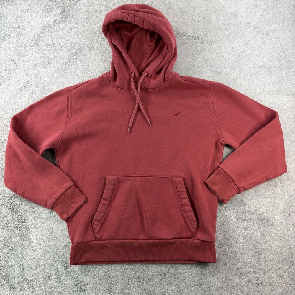 Hollister Hoodie Men's Red XS Pullover Cotton Blend